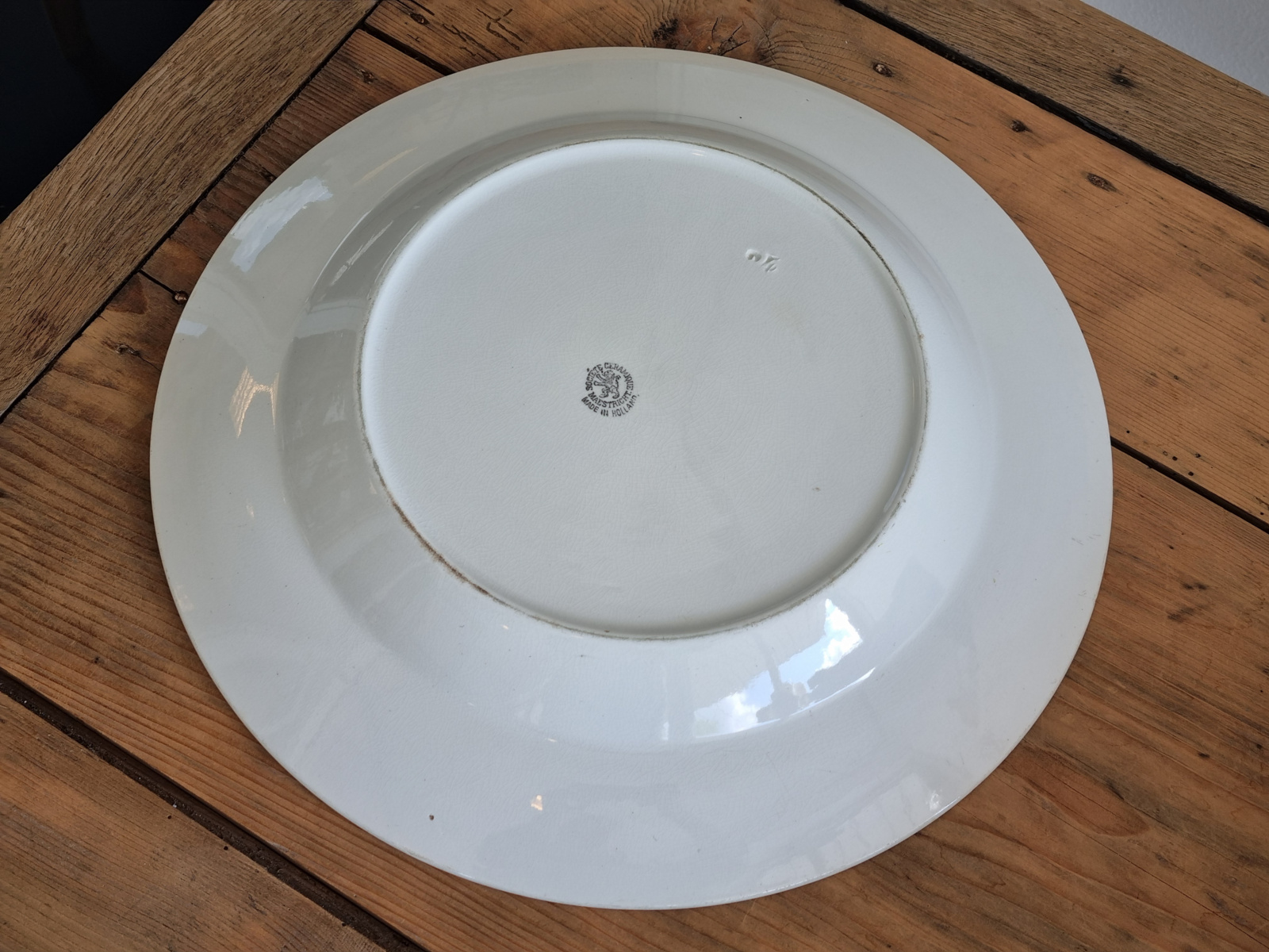 Societe Ceramique roomwit robuust Serveerbord 38,5 cm (strakke rand)