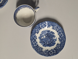 Engels blauw Enoch Wedgwood Woodland koffieservies theeservies 6 personen