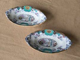 Boch Frères Canton set 2x ovaal schaaltje 24,5 cm