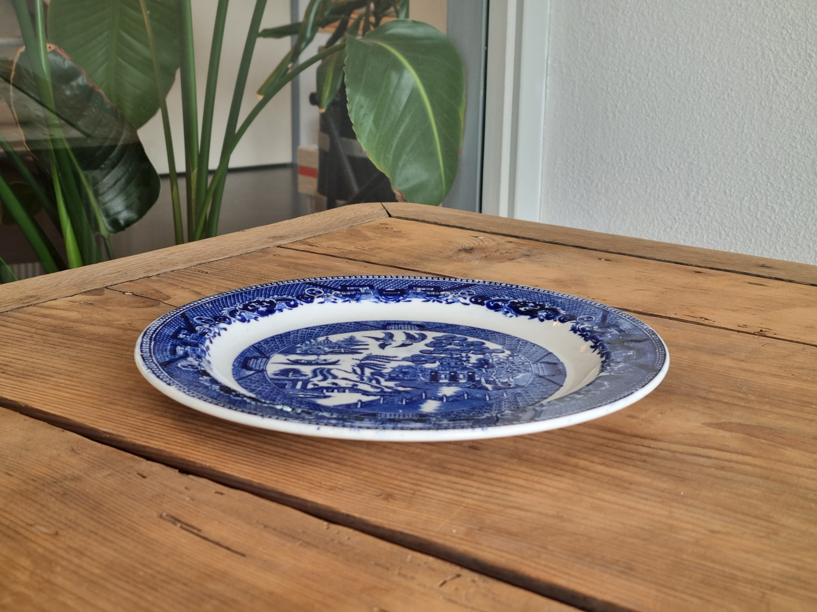 Societe Ceramique decor Willow blauw plat dinerbord 25,5 cm