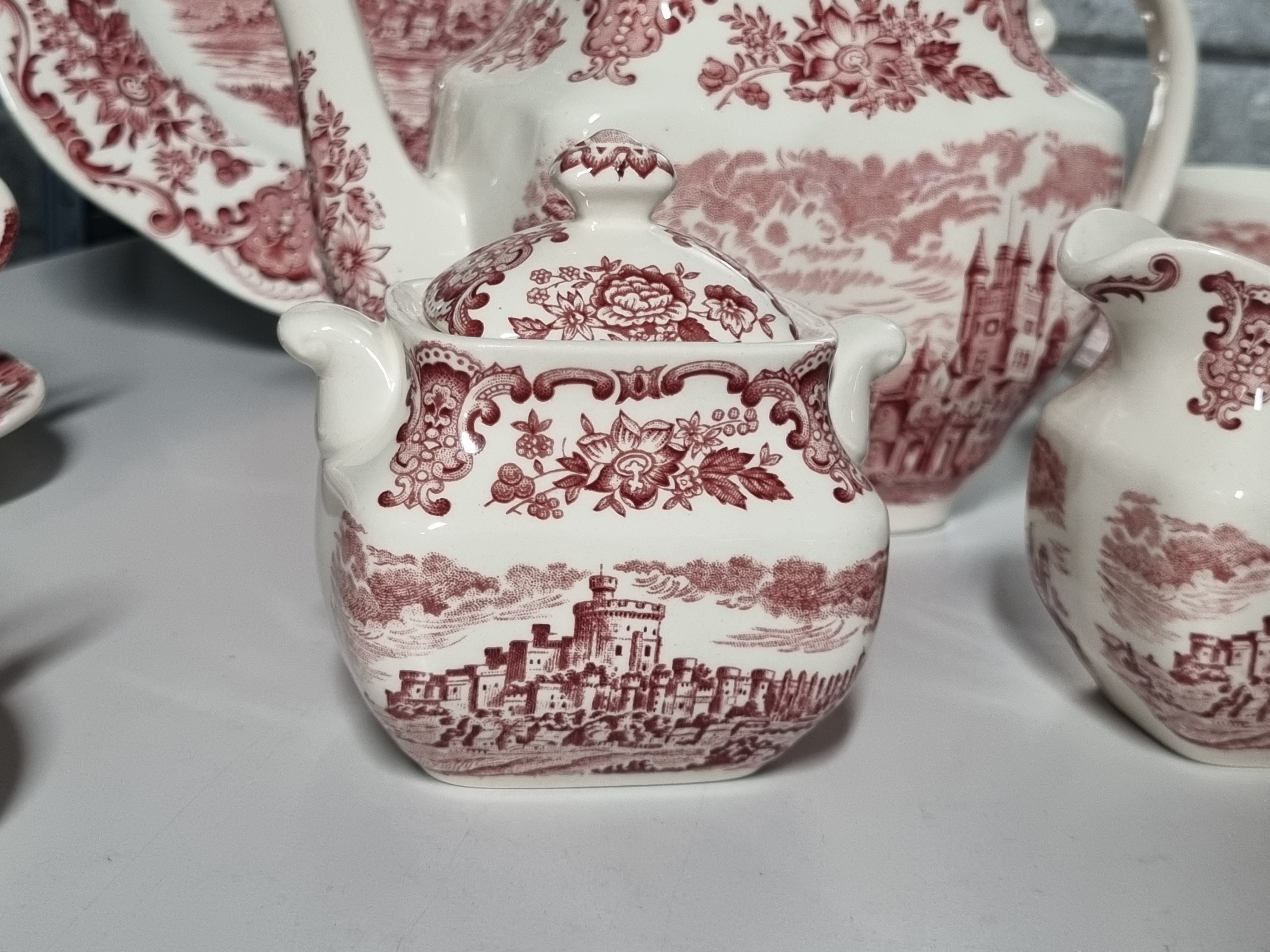 Engels rood Enoch Wedgwood Royal Homes Of Britain theeservies 6 personen