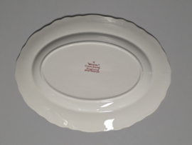 Engels rood Crown Ducal Bristol ovale schaal 26,5 cm