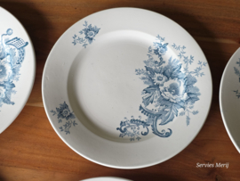 Nimy Belgium Art Nouveau set 6x plat dinerbord 22,5 cm