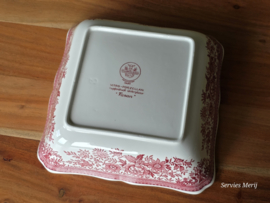 Villeroy en Boch Fasan rood hoge vierkante schaal 21,5 cm