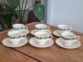 Wedgwood Stratford set 6x Thee Kop en schotel 8 cm