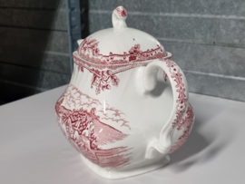 Engels rood Jachtservies Myott's Country Life Theepot 1,2 liter