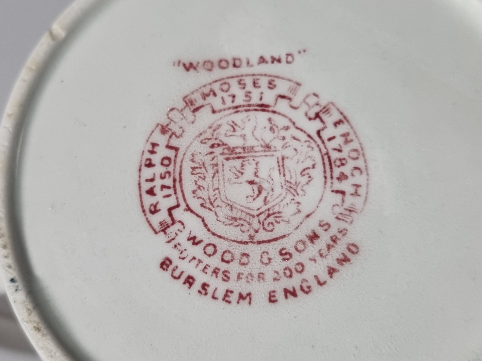 Engels rood Wood & Sons Burslem decor Woodland schenkkannetje