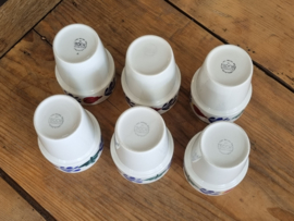 Boerenbont Boch set 6x Melkbeker rood randje binnenkant
