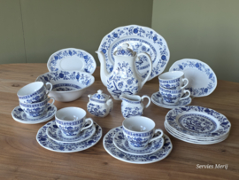 Engels blauw Enoch Wedgwood Blue Onion ontbijtservies 6 personen