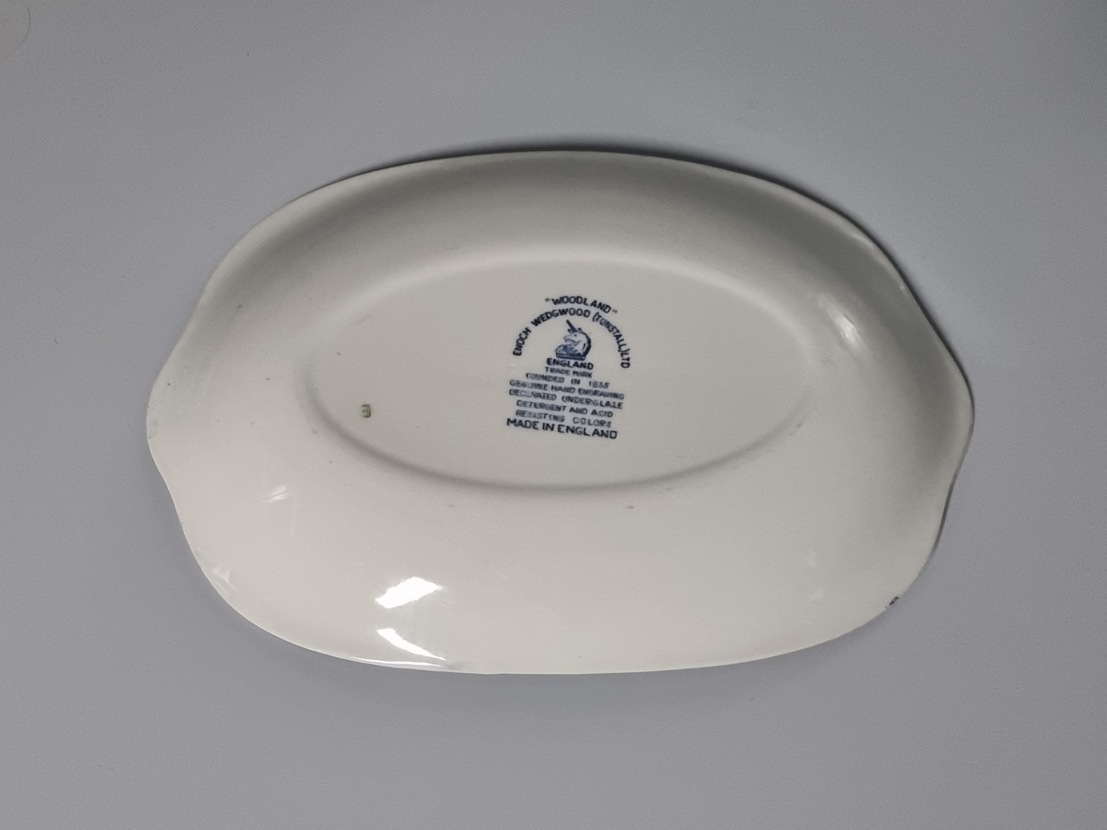 Engels blauw Enoch Wedgwood Woodland rechthoekige schaal 26 cm