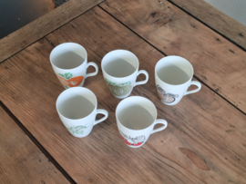 Vintage Mosa set 5x Mokje (afb. fruit)