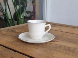 Boch Belgium MRL wit/blauw Koffie Kop en schotel