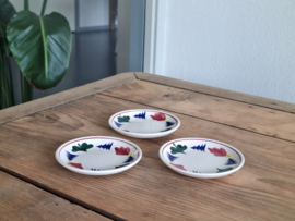 Boerenbont Boch Kerstservies set 3x Petitfours of als Theezakjeslegger 11 cm