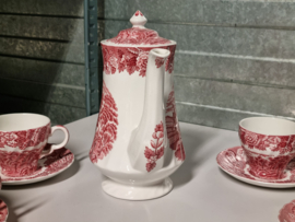 Engels rood Woods Ware Koffieservies of als Theeservies 6-pers.