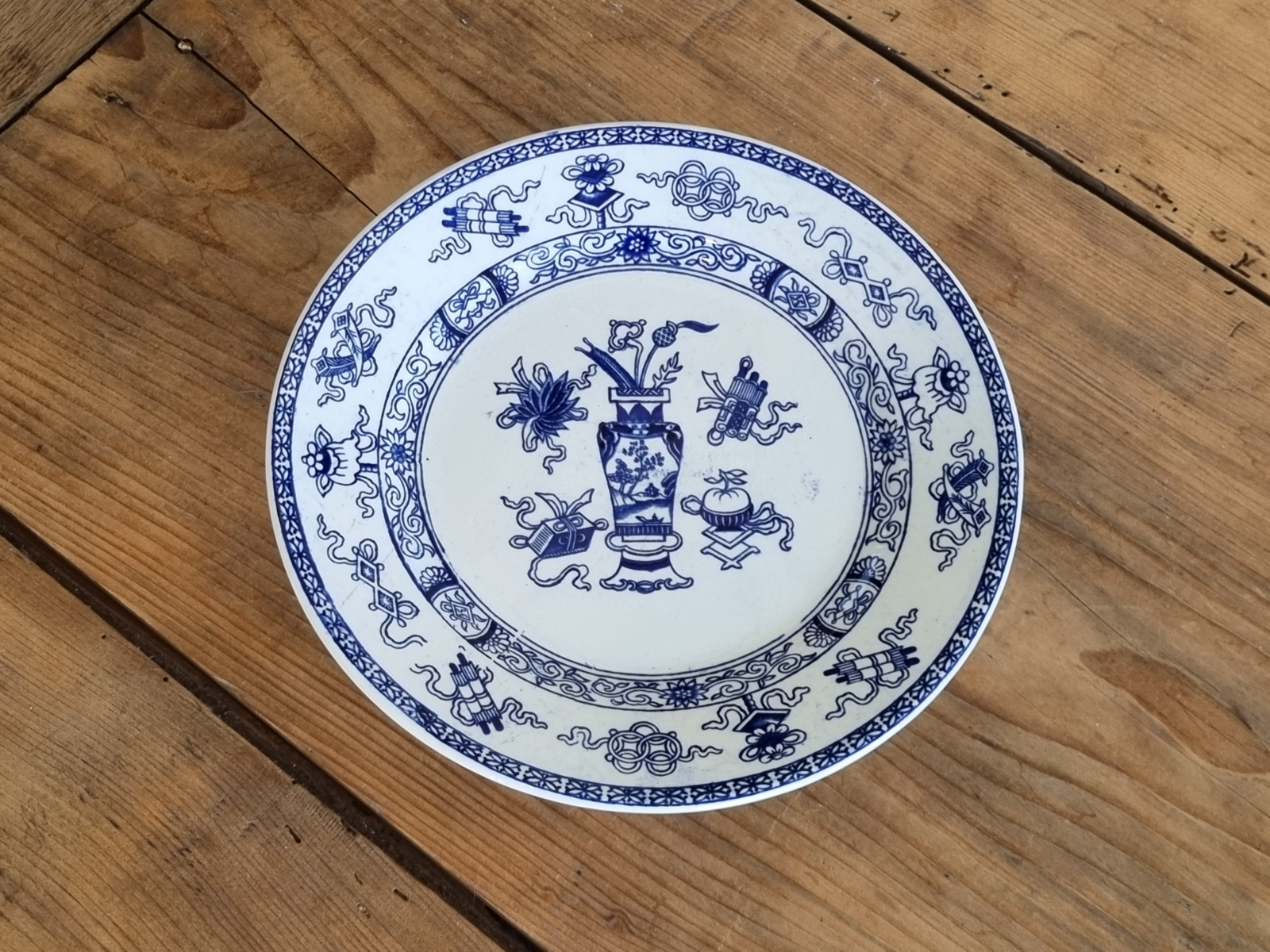 Potiche blauw Societe Ceramique Tazza op lage voet
