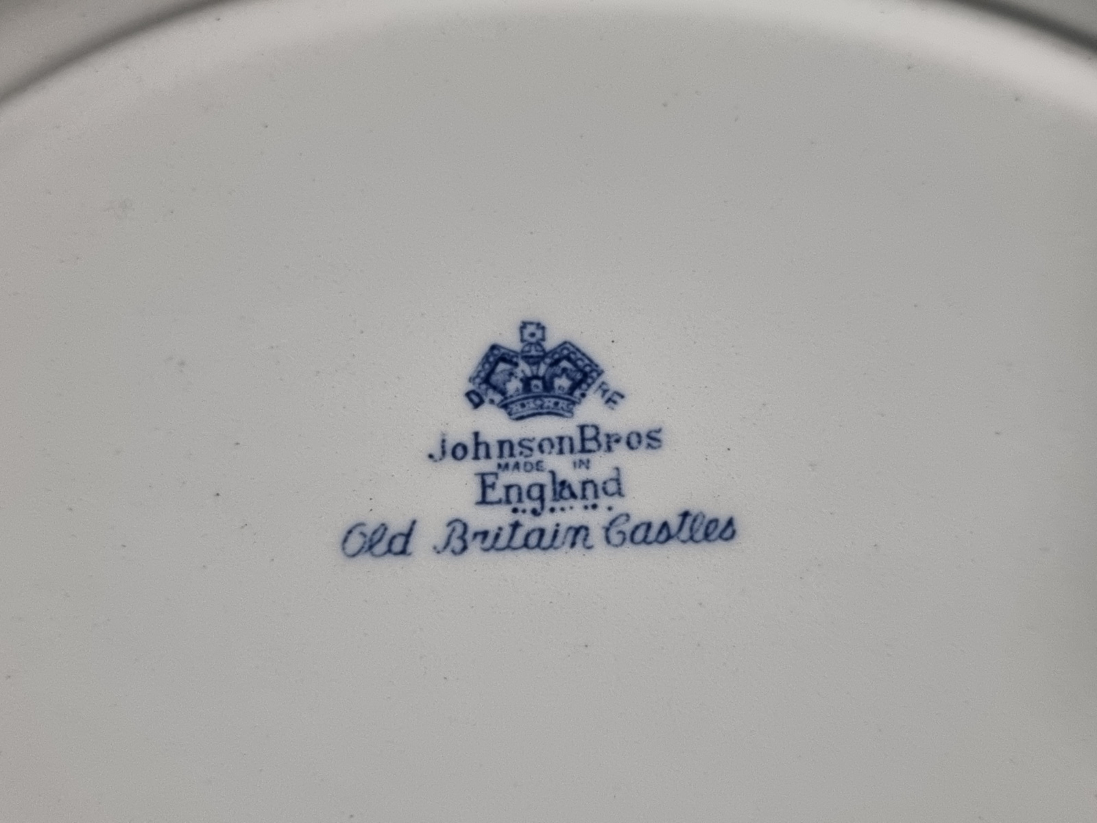 Engels blauw Johnson Bros Old Britain Castles Serveerschaal 26 cm