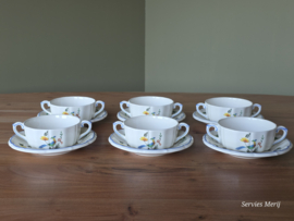 Frans GIEN decor Oiseaux de Paradis set 6x Soepkom met schotel