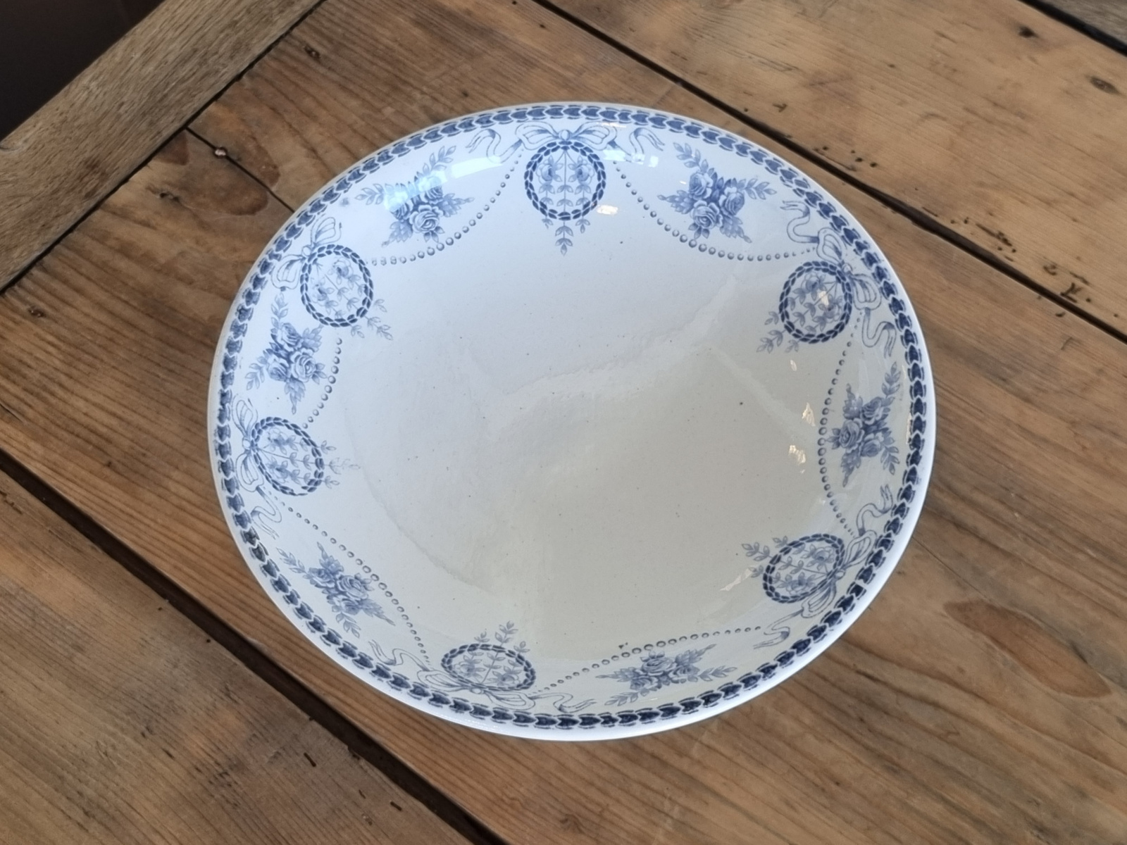 Societe Ceramique Empire blauw Tazza op hoge voet