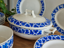 Boch Belgium blauw Vintage Eetservies voor 8 pers.