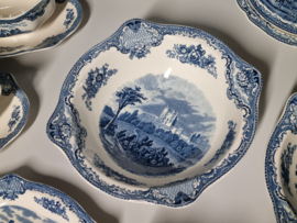 Engels blauw Johnson Bros Old Britain Castles Compleet eetservies 12 persoons