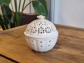 Authentic Leeds Pottery Doosje met roosje deksel (rond) groot