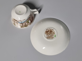 Engels bruin Alfred Meakin Thee Kop en schotel (met duivelsoortje)