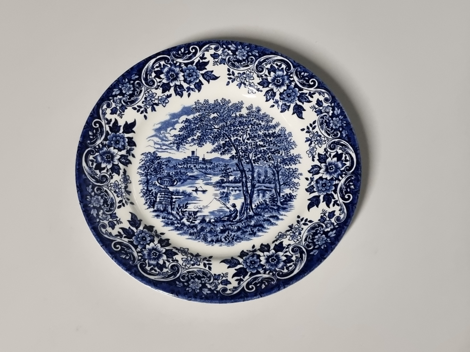 Engels blauw Broadhurst English Scene Bordje 17 cm