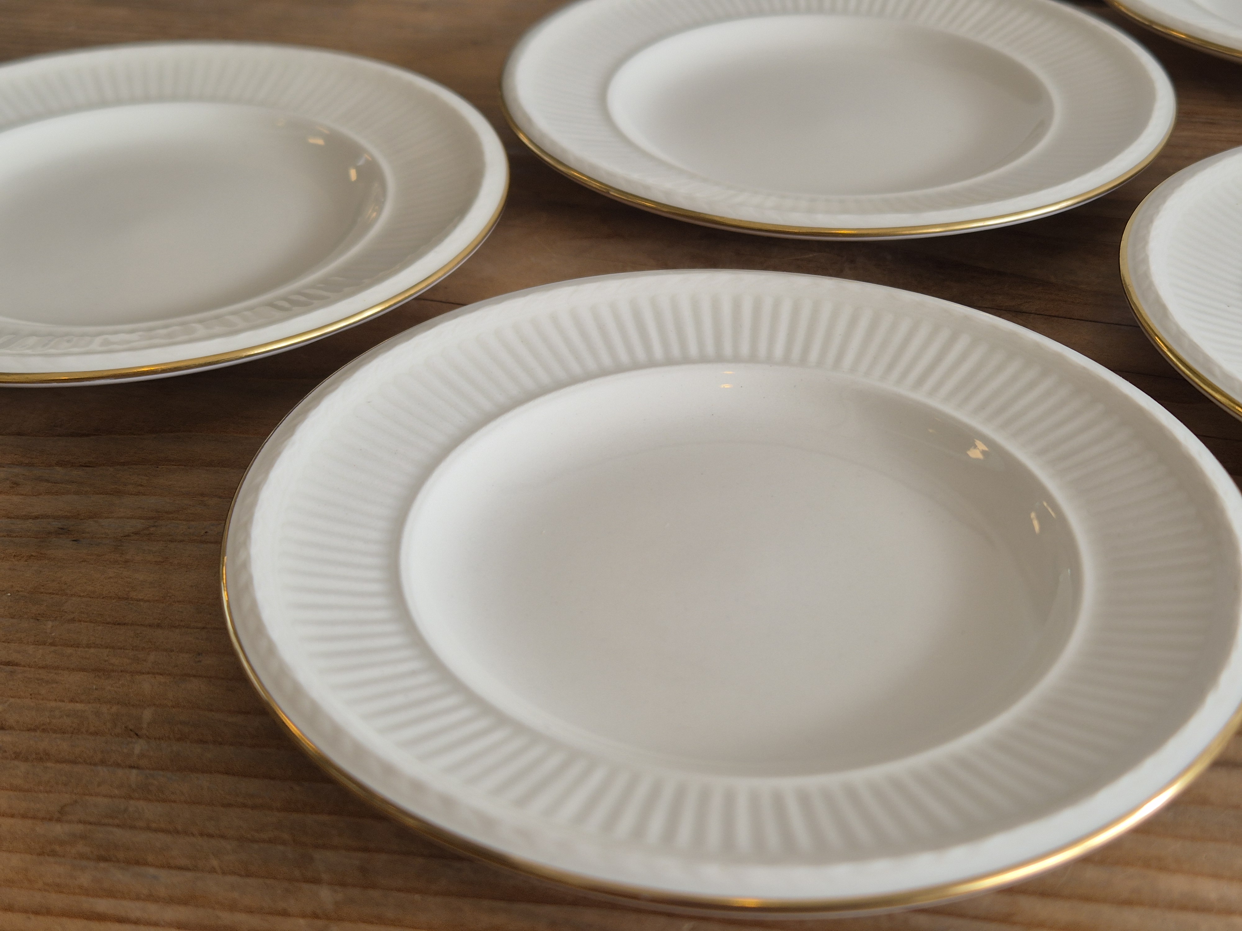 Wedgwood Edme Jubilee Goudrand set 6x Amuse bordje 13 cm