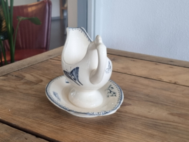 Petrus Regout Malaga blauw Sauskom op vaste onderschotel