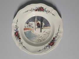 Frans Sarreguemines Obernai diep bord 25 cm (waterrad)