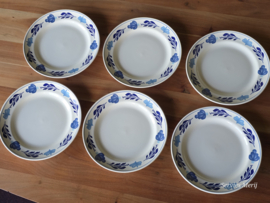 Royal Boch Boerenbont blauw Boerenblauw set 6x dinerbord 25,5 cm