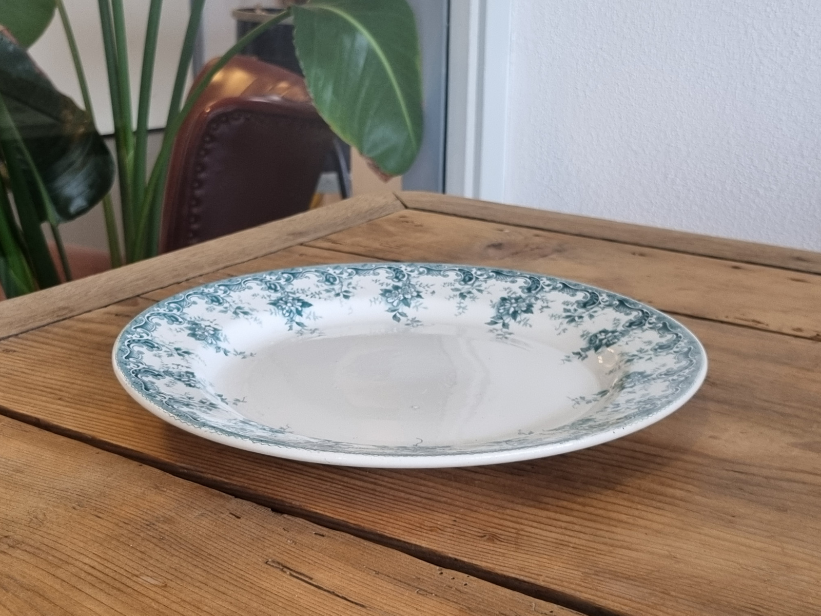 Societe Ceramique Andree petrol Serveerbord Pannenkoekenbord 27,5 cm