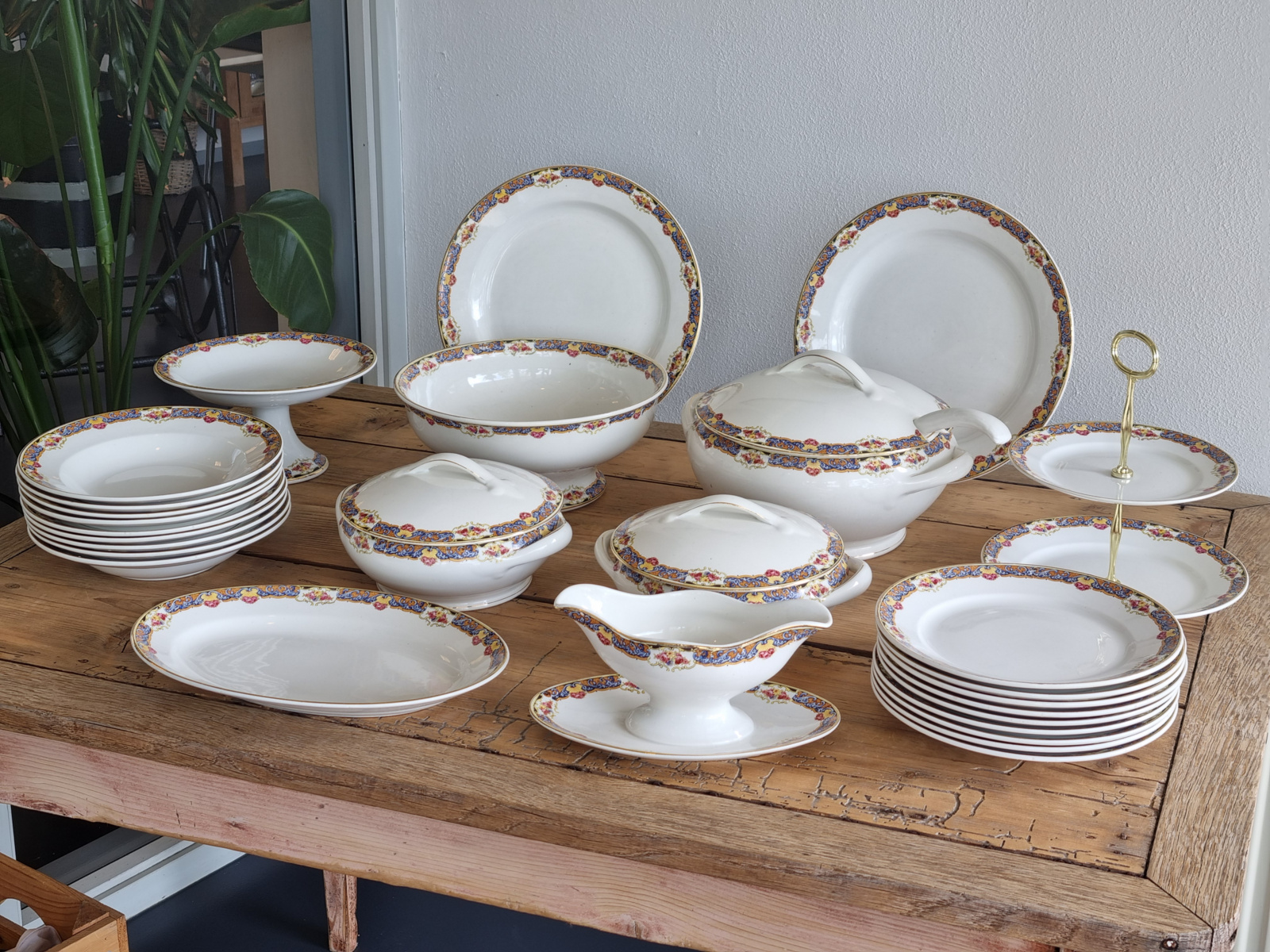 Societe Ceramique Roosjes compleet Eetservies 9-pers.