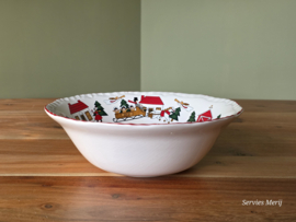 Engels Mason's Christmas Village 1983 Kerstservies hoge schaal 23,5 cm (craquelee)