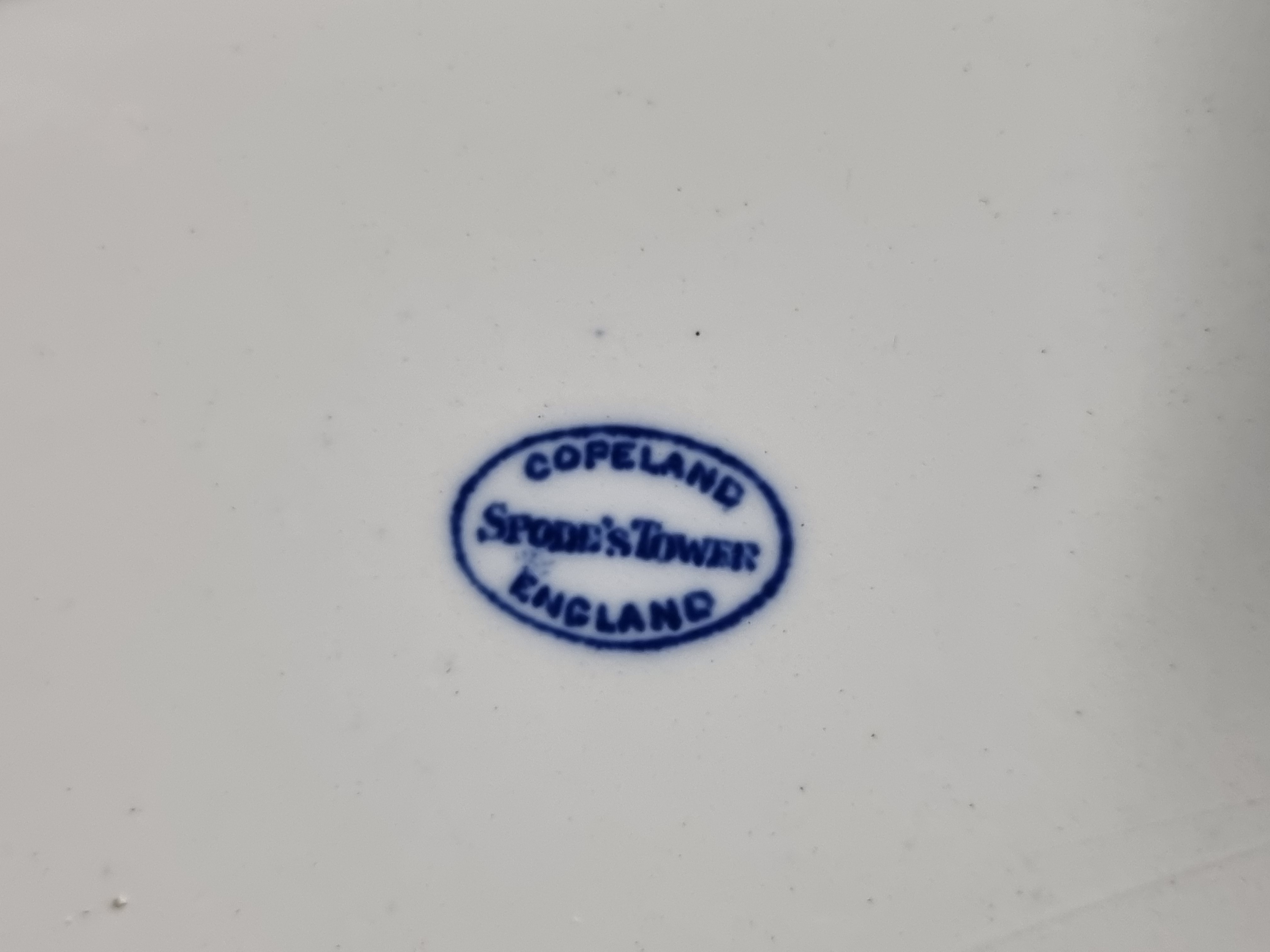 Engels Copeland Spode's Tower blauw rechthoekige schaal 33 cm
