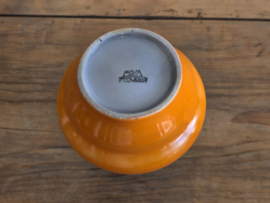 Vintage Vaasje Mosa Maastricht Art Deco oranje met grijs