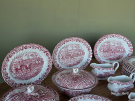 Engels rood Jachtservies Myott's Country Life Eetservies 24 persoons