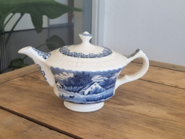 Boerenhoeve blauw Societe Ceramique Theepot