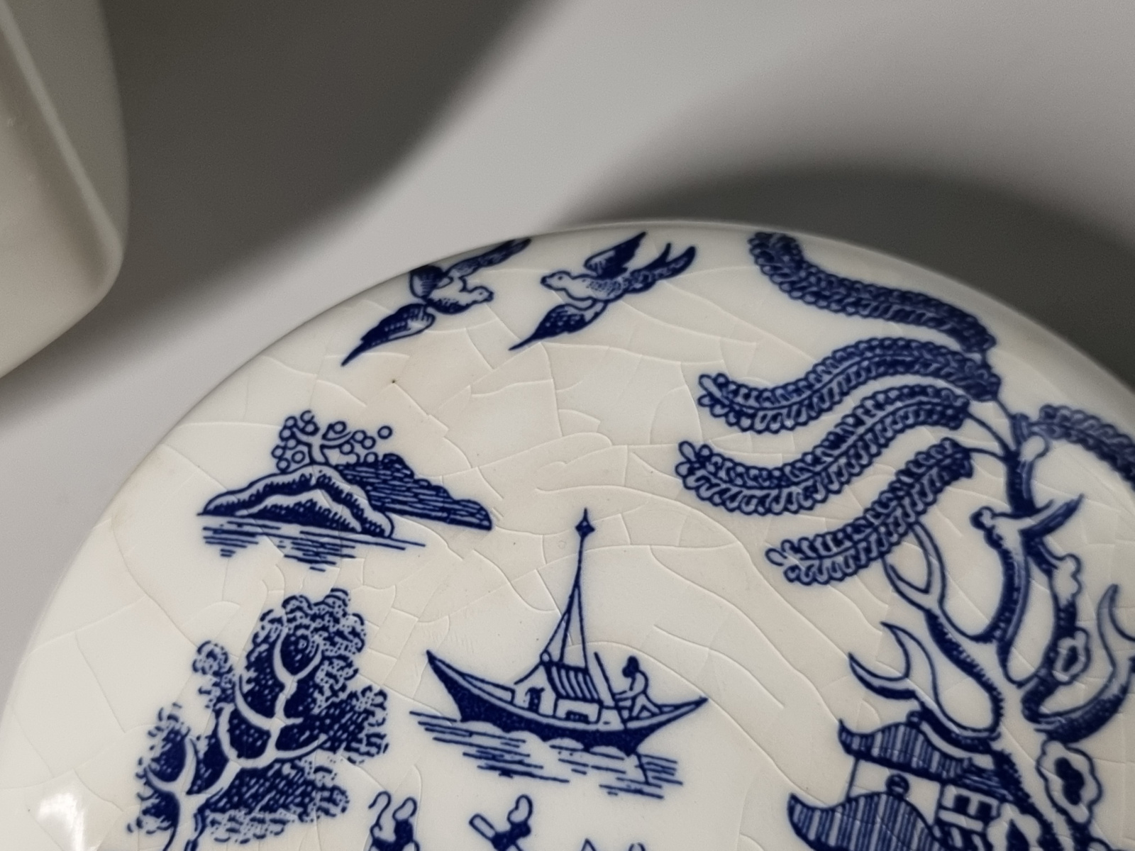 Engels blauw Blue Willow by Regal grote Voorraadpot Biscuits Jar