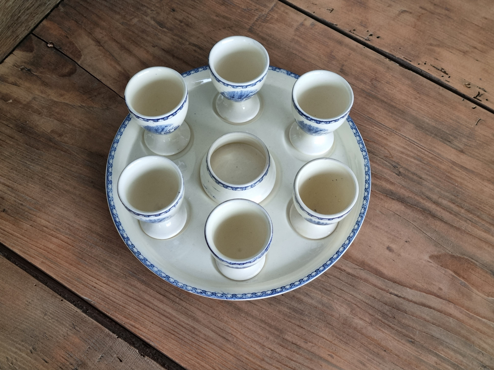 Landschap Blauw Societe Ceramique blauw Eierdopset incl. zoutvaatje