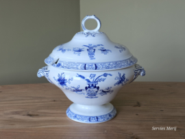 Potiche blauw Petrus Regout soepterrine