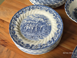 Engels blauw Jachtservies Myott's Country Life Eetservies 8 personen