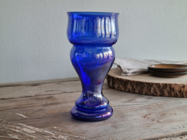 Glas Vintage blauwe Vaas 19 cm