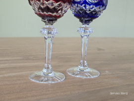 Boheems Kristal Glas set van 2x op voet 12,5 cm