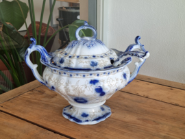 Petrus Regout Wellington decor Persian Soepterrine met aardewerk lepel