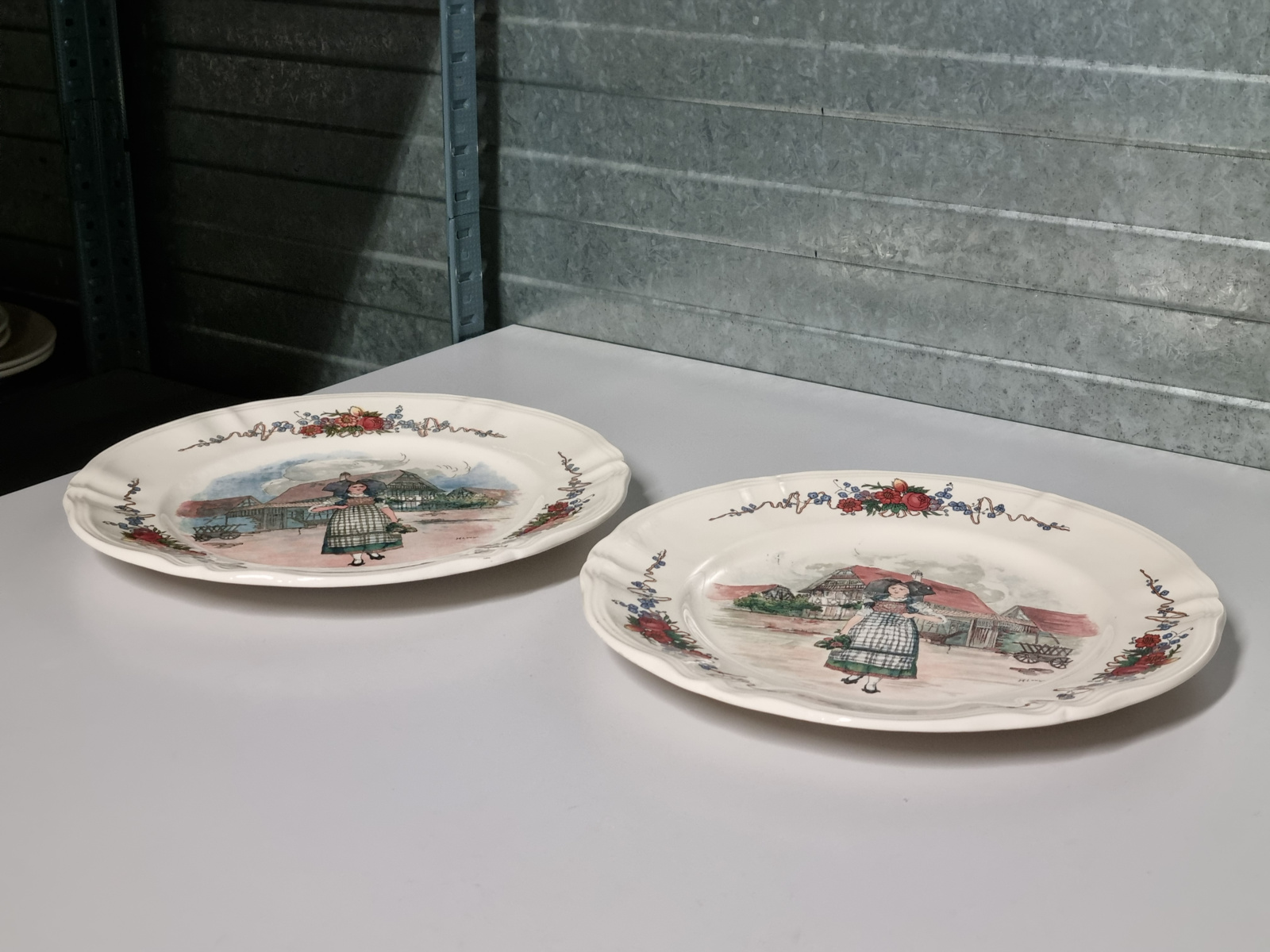 Frans Sarreguemines Obernai Set 2x Pannenkoekenborden 31,5 cm