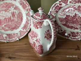 Engels rood Enoch Wedgwood Royal Homes Of Britain ontbijtservies 6 personen
