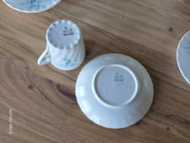 Petrus Regout decor Riva petrol koffieservies 9 personen