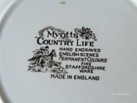 Engels bruin ingekleurd Jachtservies Myott's Country Life ontbijtbord 20 cm