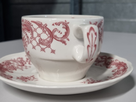 Villeroy en Boch Valeria rood Set 2x Koffie Kop en schotel (stapelbaar, met randje)